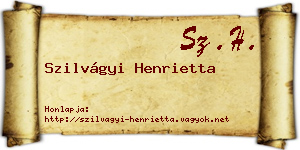 Szilvágyi Henrietta névjegykártya